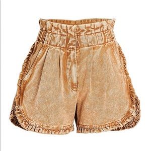 NWT Sea New York Denim Ruffle Shorts in sable, sz. 6